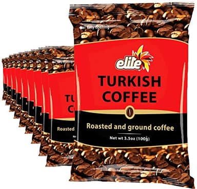 Elite Turkish Ground Roasted Coffee Bag, 3.5000-ounces (Pack of 10)