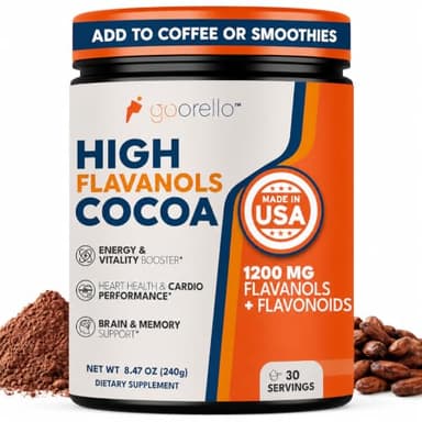 goorello High Flavanol Cocoa Powder Supplement, 30 Servings