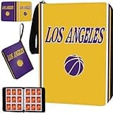 Basketball Card Binder with Sleeves 900 Pocket, Los Angeles Basketball Card Holder for Trading Cards, Basketball Collector Album Folder Organizer 3 Ring Binder Storage Case Book for Kids Boys Gift