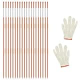 20Pcs Driveway Markers,4Ft Driveway Reflective Poles, Orange Fiberglass Snow Stakes with Reflective Tape for Easy Visibility at Night for Parking Lots (20, Orange)