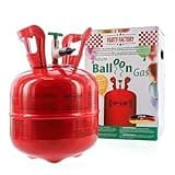 Party Factory helium tank for 20 balloons, helium cylinder 5 cu. ft. gas, ideal for birthday party, wedding