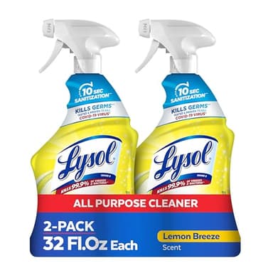 Lysol All Purpose Cleaner Spray, Multi-Purpose Disinfecting Spray, Kitchen & Bathroom Cleaner, Lemon Breeze Scent, 32 Fl Oz (Pack of 2)