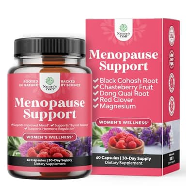 Complete Herbal Menopause Supplement for Women - Female Hormone Balance Capsules for Night Sweats Hot Flashes & Mood Swings with Dong Quai, Chaste Berry & Black Cohosh Root - 60 Count