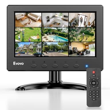 Eyoyo Mini Monitor 7 Inch Small HDMI Monitor 1024x600 IPS Screen Display HDMI AV VGA BNC USB Input for NVR CCTV Security Camera Computer PC Laptop Video Switcher Raspbery Pi