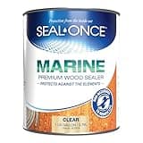 Seal-Once Marine Premium Wood Sealer - Waterproof Sealant - Wood Stain and Sealer in One - 1 Gallon & Clear