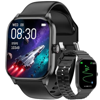 Smart Watch for Women Men with Text and Call, 2025 New AI Smartwatches with Heart Rate/SpO2/Sleep/Stress Monitor, 100+ Sports Modes, GPS Fitness Watches Compatible with iOS/Android (GPS, Black)