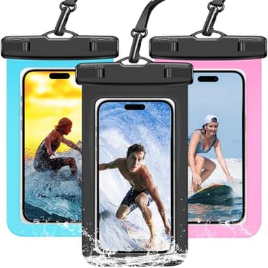 70 Years Loved 3 Pack Waterproof Phone Pouch IPX8 Universal Waterproof Case Dry Bag Phone Protector for iPhone 17/16/15/14 Pro Max Plus XS XR X8 Galaxy S25 S24 Pixel Up to 8.4"(Multicolor 3)