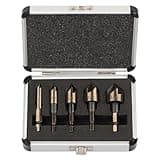 Rocaris 5 Pack Countersink Drill Bit Set for Wood and Metal, 1/4” Hex Shank, 4241 High Speed Steel, 1/4'' 3/8'' 1/2'' 5/8'' 3/4'', Precision Design for Wood, Plastic, Soft Metals