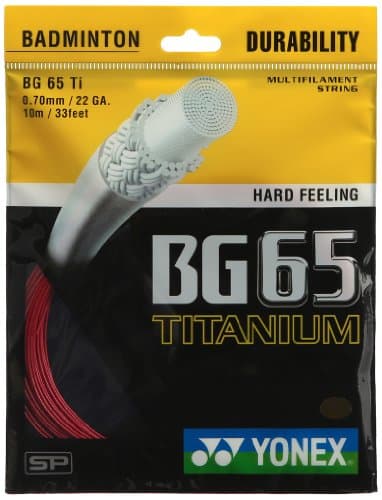 YONEX Badminton Strings BG65, 0.70mm (Red)