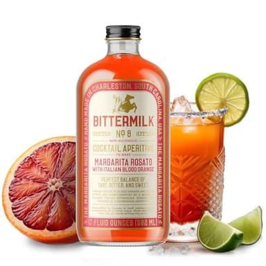 Bittermilk No.8 Italian Blood Orange Margarita Mix - Craft Cocktail Mixer – Perfect Syrup for Margaritas and Spritz, 17oz