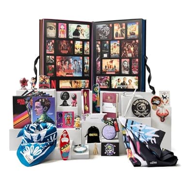 YuMe Netflix Gift Box - 2026 Calendar with 24 Collectibles | Premium Gifts & Toys from 7 Iconic Series Like Stranger Things, Squid Game & Outer Banks | Christmas or Birthday Gifting for Fans
