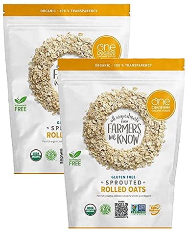 Gourmet Kitchn One Degree Organic Sprouted Rolled Oats, 2 Pack (5 lb Each Pouch, 10 lbs Total) - Family Size - Gluten-Free, Non-GMO, Plant-Based, Vegan