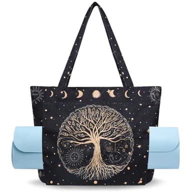 Yoga Mat Bag Yoga Bags and Carriers Fits All Your Stuff Yoga Tote Bag with Zipper Pocket Yoga Mat Carrier Take in Out Mat Easily for Pilates Travel Workout Office Beach and Gym