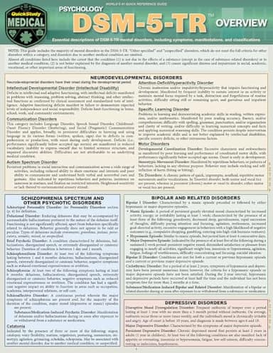DSM-5-TR Overview: a QuickStudy Laminated Reference Guide
