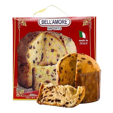 Traditional Italian Panettone Cake 2lbs | Imported from Italy | Italian Cake with Raisins and Dried Candied Orange Peels