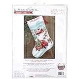 Dimensions 70-09619 Holiday Farm Stocking Counted Cross Stitch Kit, 16" Long, 14 Cnt. White Aida, 6 Pieces