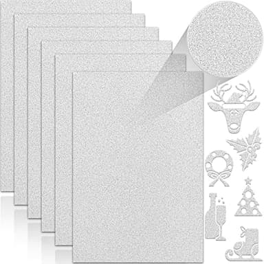 Twavang 24 Sheets Silver Glitter Cardstock Paper, A4 Premium Sparkly Paper for Scrapbook, DIY Projects, Party Decoration, Gift Box Wrapping 250GSM/92lb