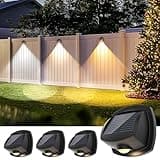 AUDERWIN Solar Fence Lights Outdoor Waterproof IP65 Solar Wall Lights Outside Dual Color Led Solar Powered Fence Lights Outdoor for Porch, Pool, Deck, Patio, Stairs, Christamas Decorations 4 Pack