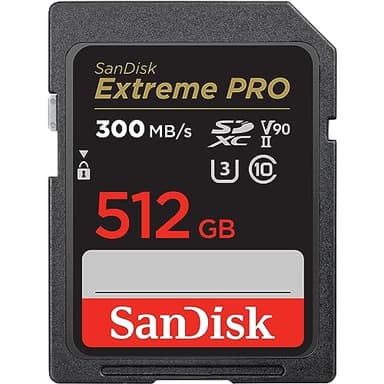SanDisk 512GB Extreme PRO SDXC UHS-II Memory Card - C10, U3, V90, 8K, 4K, Full HD Video, SD Card - SDSDXDK-512G-GN4IN
