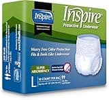 Inspire Protective Underwear for Men and Women | Adult Diapers Women and Men Large | Bowel Incontinence Underwear for Women and Men | Disposable Underwear for Women and Men (Large)