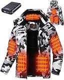 GOTOBI Heated Jackets for Men with 12V 18400mAh Battery Pack, Heated Coat with 8 Heated Zones, Winter Waterproof Ski Jacket