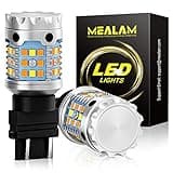 MEALAM 3157 3057 3155 4157 LED Switchback Bulbs, 300% Brightness, Built-in Load Resistor, 360-degree Illumination, 40 SMD Chips for Truck Turn Signal Day Parking Lights (Pack of 2)
