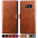 SUANPOT for Samsung Galaxy S8+ /S8 Plus 6.2 (Not Fit S8) Leather Wallet case with RFID Blocking Credit Card Holder, Flip Folio Book PU Cell Phone Cover Shockproof case Pocket for Men Women Light Brown