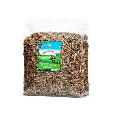 WORMSKING 5LB Dried Black Soldier Fly Larvae, More Calcium Than Dried Mealworms, High Protein Chicken Feed,Duck Food, BSFL, Duck Treats