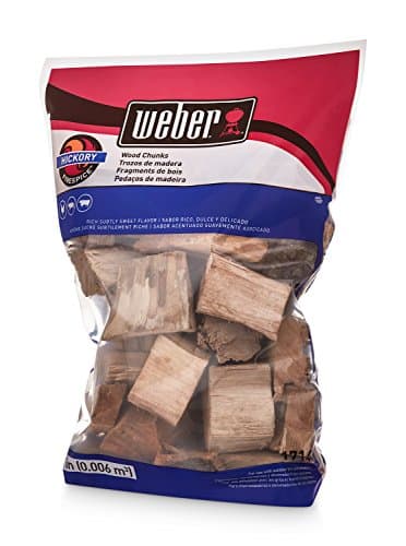 Weber Hickory Wood Chunks, 4 lb – Premium BBQ Smoking & Grilling Chips for Rich, Subtly Sweet Flavor – Ideal for Beef, Lamb, Poultry & Pork – Long Lasting