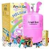 AmazGas 7L Helium Tank With 7.5 cu.ft 99.99% Pure Helium Gas - Graduation, Birthdays, Weddings, and More - Float Time 5-8 Hours Includes 30 count 10 inch Latex Balloons, Pink (1 box)