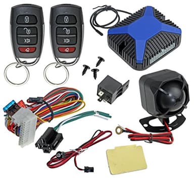 InstallGear Car Alarm Security & Keyless Entry System, Trunk Pop with Two 4-Button Remotes - Car Alarm System - Door Lock/Unlock, Keyless Key Fob for Car/Auto