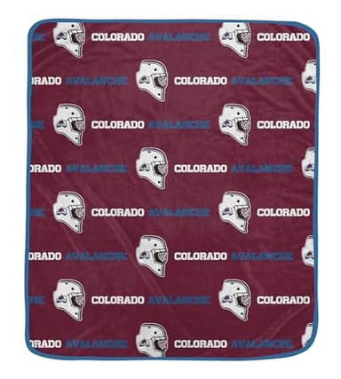 Pegasus Sports NHL Colorado Avalanche Repeat Logo Wordmark Ultra Soft Blanket