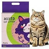 Dustnix Mixed Cat Litter Fast Clumping,Flushable,Ultra Absorbent,Natural Ingredients Litter,Water Dissolvable,Dust-Free,Low Tracking Bentonite Tofu Litter Odor Control (Peach, 11 Pounds)