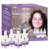 TriOak Cat Pheromones Calming Diffuser Refills: 4 Pack Cat Calming Diffuser Refill - Universal Refills for Cat Calming Diffusers, 4-Month Supply, 4 Pack (Purple)
