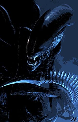 Nikita Abakumov Alien Xenomorph Horror Sci-Fi Movie Pop Art Poster (11x17 Inches) for Living Room or Home Office