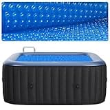 KETNET Solar Hot Tub Spa Bubble Cover Blanket for 6 7 Ft Square Inflatable Hot Tub Spa Pool Thermal Insulation Floating Bubble Wrap Covers Blankets(6 x 6 FT)
