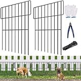 25 Pack Animal Barrier Fence, No Dig Fence for Dogs, Rabbits Dog Digging Fence Barrier, Rustproof Metal Defense Fence for Outdoor Yard, with Cable Ties and Cutting Plier 27ft(L) X 17in(H) Black