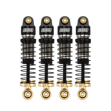 INJORA 40mm Big Bore Oil Shock Absorber for 1/24 SCX24 FCX24M Upgrade, 4.3g/Each(Black Aluminum & Brass)