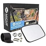 NICHE UTV Rear View Center Mirror with 1.75" Roll Bar Cage for Polaris RZR Kawasaki Teryx Mule Pioneer Yamaha Rhino (Black)