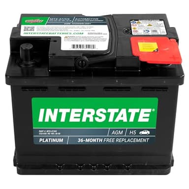 Interstate Batteries Mega-Tron® Automotive Battery 12V 60Ah (Group Size H5, 47) 650CCA SLI AGM Automobile Replacement Battery for Cars, SUVs, Sedans, Trucks (MTX-47/H5)