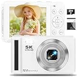 5K Digital Camera - 72MP UHD Digital Cameras for Photography - Autofocus Point and Shoot Small Camera with Flash for Kids - 2.8 Inch Screen Compact Portable Vlogging Camara with 16X Zoom, 32GB SD Card