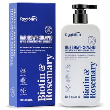 Biotin & Rosemary Shampoo for Hair Growth: Hair Loss Shampoo for Thinning Hair Infused with Natural Nutrient Rich Ingredients for Hair thickening Sulfate Free 10 fl oz