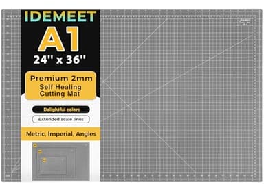 Premium 24" x 36" Large Self Healing Sewing Mat, 5-Ply Rotary Cutting Mat for Quilting, Double-Sided Cutting Board for Crafts Cutting Fabric Leather Modeling Projects, Anthracite Gray A1