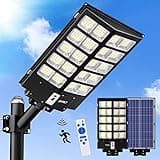 JAYNLT Y-5200W Solar Street Lights Outdoor,520000LM 6500K Commercial Parking Lot Lights Dusk to Dawn, Waterproof Solar Security Flood Lights with Motion Sensor and Remote for Yard, Garage, Driveway