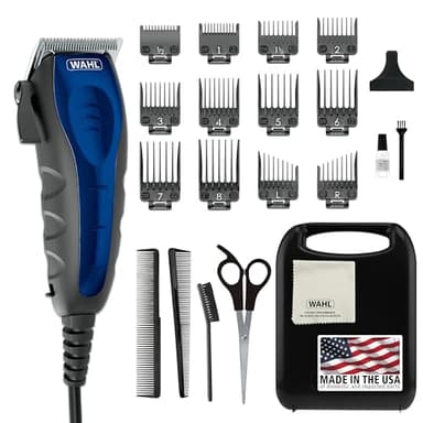 Wahl USA Self Cut Compact Corded Clipper Personal Haircutting Kit with Adjustable Taper Lever, and 12 Hair Clipper Guards for Clipping, Trimming & Personal Grooming – Model 79467