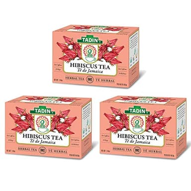 Tadin Herb & Tea Co. Hibiscus Herbal Tea. Caffeine Free. 24 Tea Bags. 1.44 oz. Pack of 3