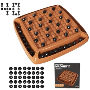 Magnet Game, Magnetic Game Chess 40 Piceses, Family Games for Kids and Adults, Board Game for Kids 8-12 Family Games Night 2-4 Players, Gifts for Teens Kid (Brown)