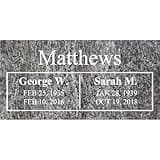 24x12x4 Inch Flat Grave Marker - Bahama Blue Granite Cemetery Headstone, Personalized Memorial Plaque for Loved Ones, Custom Engraved Tombstone for Cemetery, Outdoor Memorial Stone