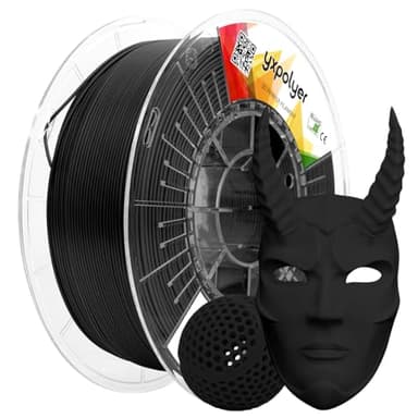 YXPOLYER Flexible PLA Filament Flex PLA Pro 3D Printer Filament Black for Printing Airless Basketball, Lightweight High-Elastic Soft 1.75mm 1KG, Dark Black
