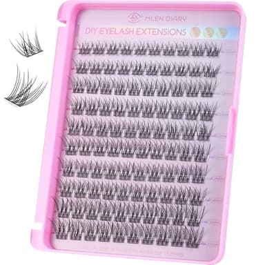 Cluster Lashes Wispy Individual Lash Extensions D Curl Natural Lash Clusters 10-16MM 100 Pcs DIY Eyelash Extension Reusable Eyelash Clusters at Home by MLEN DIARY